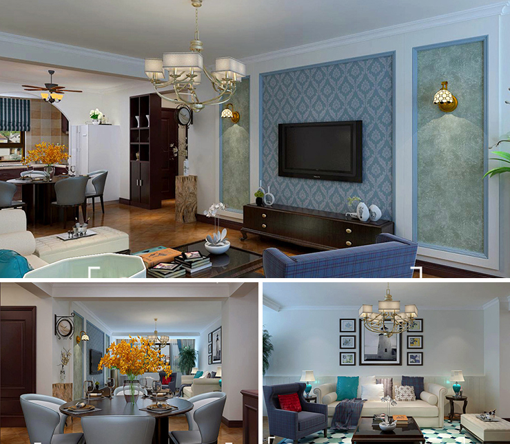 華發(fā)全運首府133平美式風(fēng)格裝修效果圖