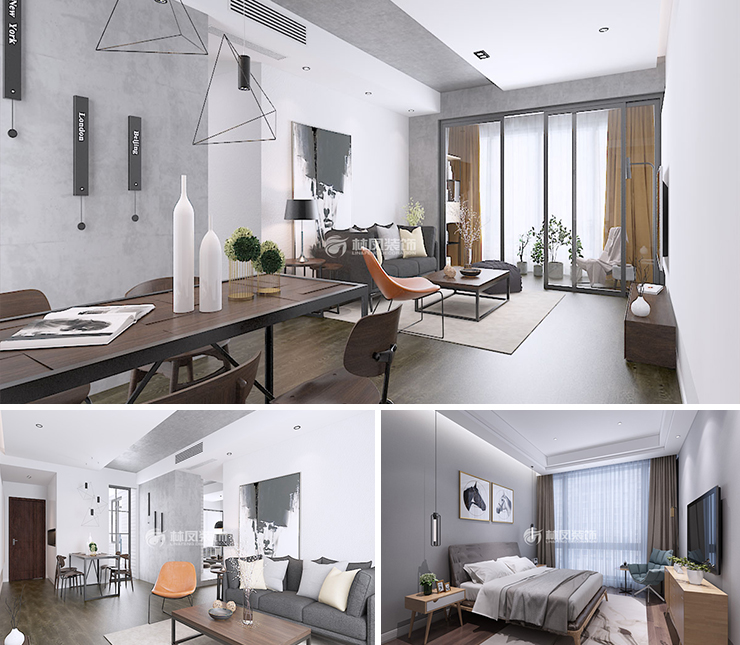 萬錦紅樹灣110平現(xiàn)代風(fēng)格裝修效果圖