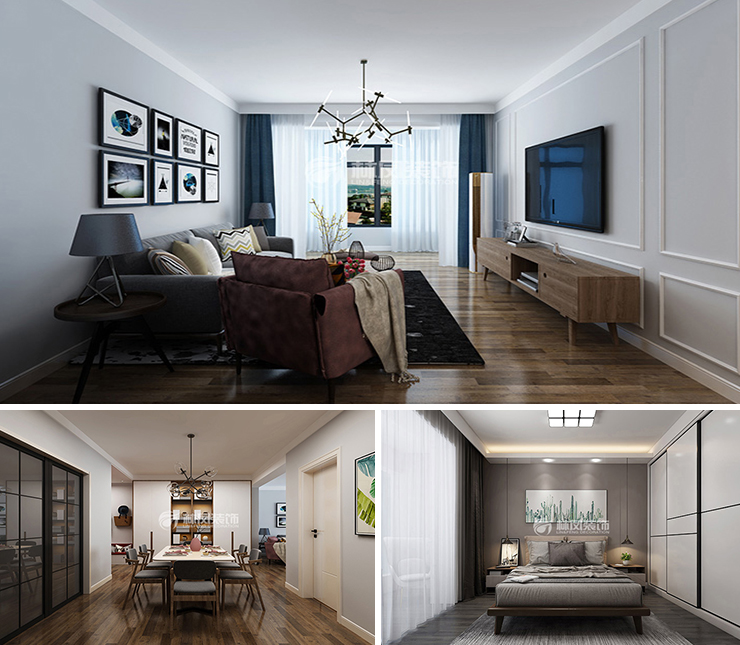 萬科翡翠四季130平北歐風(fēng)格裝修效果圖