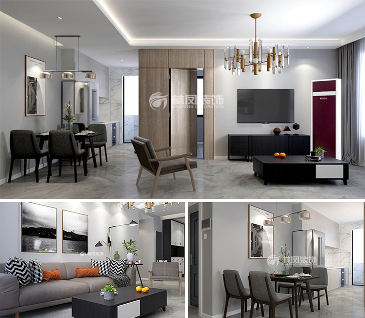 中南紫云集117平現(xiàn)代風格裝修效果圖