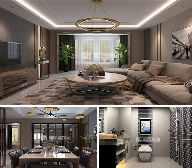 沈撫萬(wàn)科城市之光143平現(xiàn)代風(fēng)格裝修效果圖