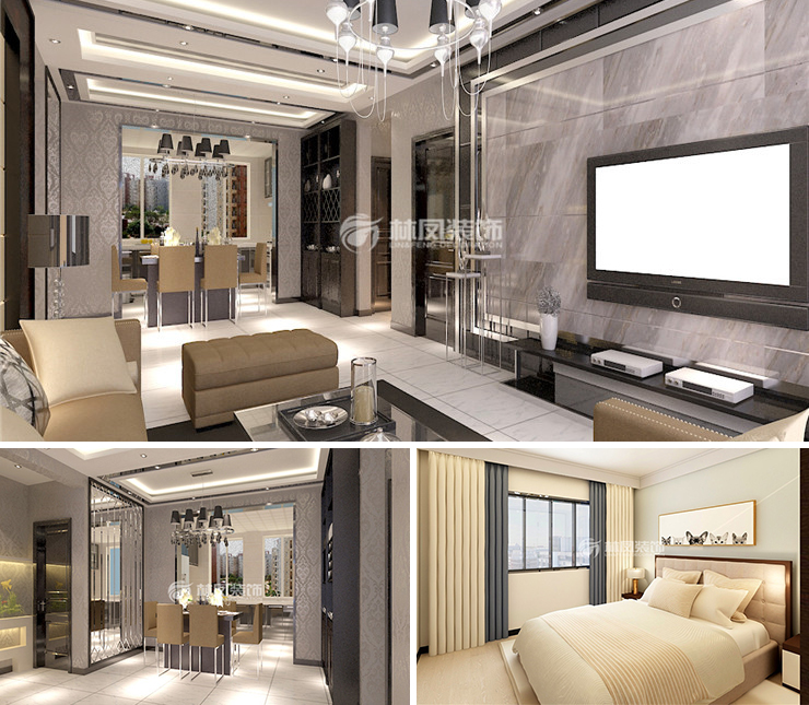 沈撫萬(wàn)科城市之光130平現(xiàn)代風(fēng)格裝修效果圖