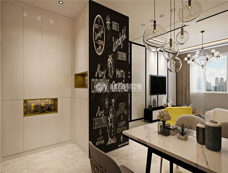 現(xiàn)代風(fēng)格餐廳黑板墻設(shè)計裝修效果圖