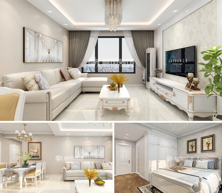 金輝江山云著110平現代簡約風格裝修效果圖