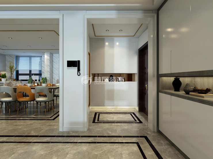 輕奢風(fēng)格無玄關(guān)戶型收納設(shè)計(jì)裝修效果圖