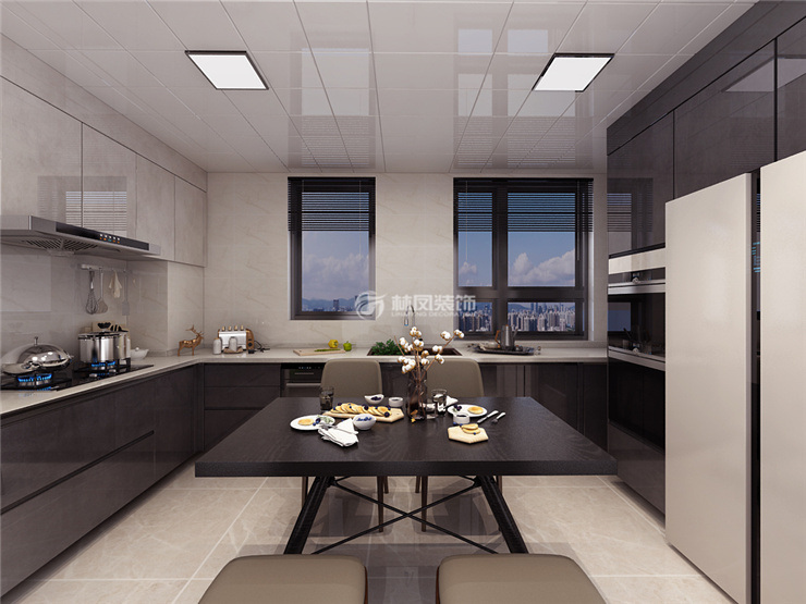 現(xiàn)代風(fēng)格開放式廚房設(shè)計裝修效果圖