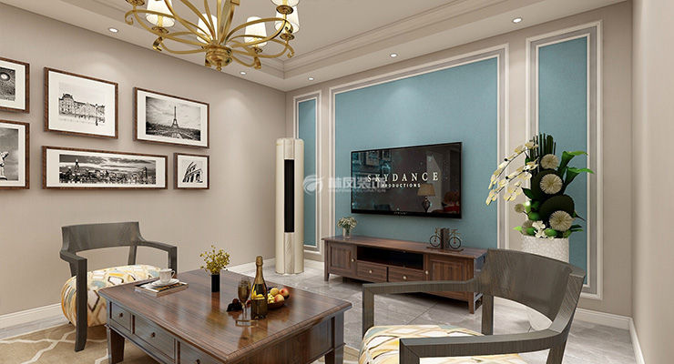 美式風格電視背景墻設(shè)計裝修效果圖