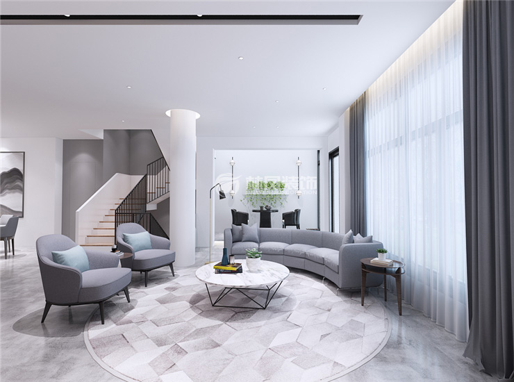 現代風格客廳全屋吊頂裝修效果圖