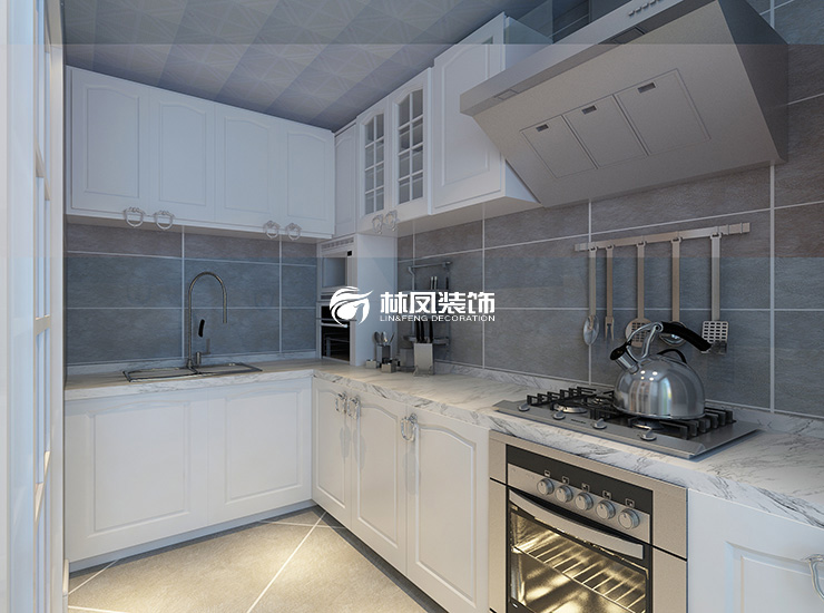 現(xiàn)代風格廚房側(cè)吸式廚房裝修效果圖