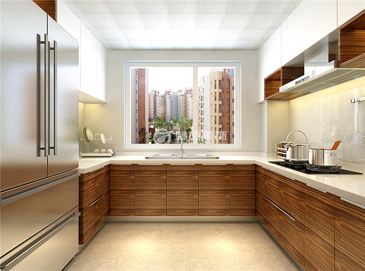 現(xiàn)代風格廚房頂吸式煙機裝修效果圖