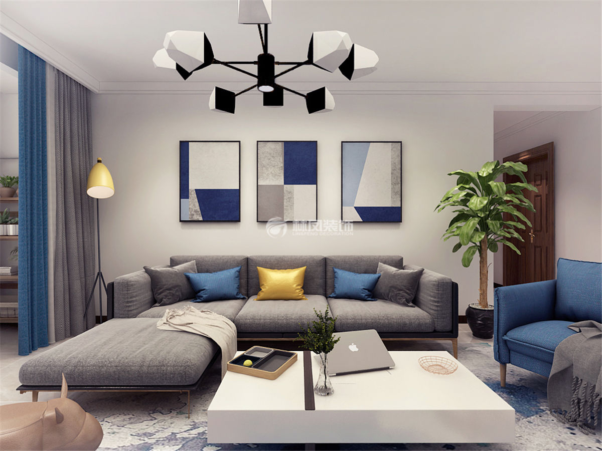 現(xiàn)代風格沙發(fā)背景墻裝飾畫設(shè)計裝修效果圖