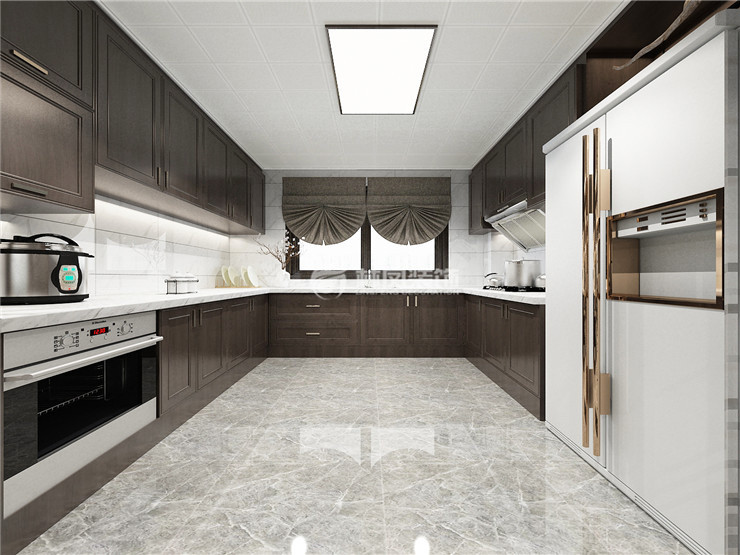  中式裝修U型櫥柜