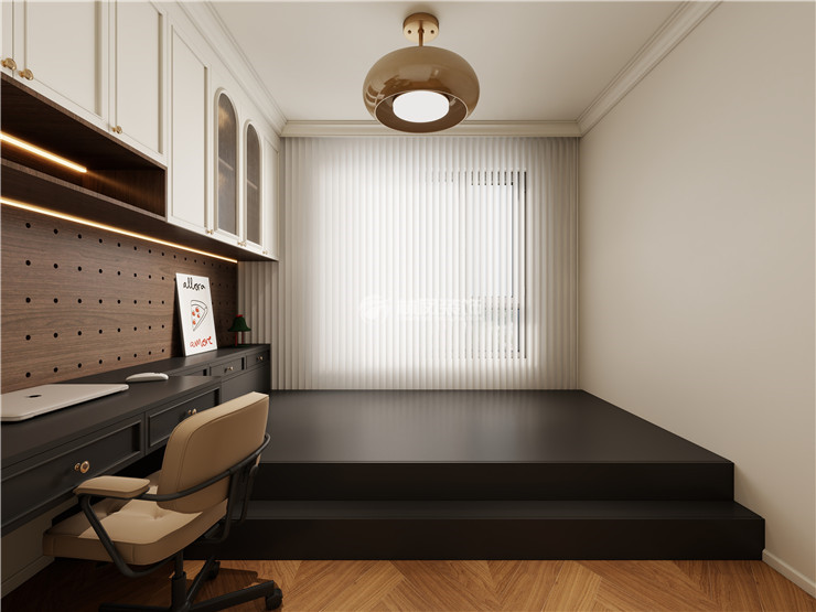 華沃濱河灣-150平-輕法復(fù)古奶油風(fēng)格-次臥室 (2).jpg