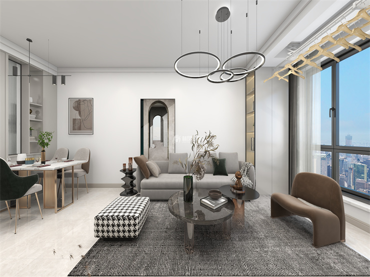 浦江苑御品-95平-現(xiàn)代風格- 客廳.jpg